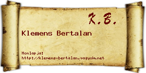 Klemens Bertalan névjegykártya