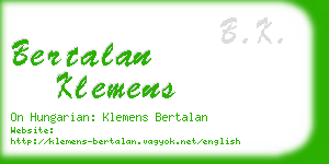 bertalan klemens business card